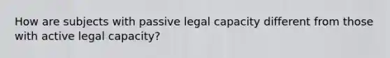 How are subjects with passive legal capacity different from those with active legal capacity?