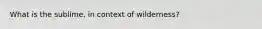 What is the sublime, in context of wilderness?