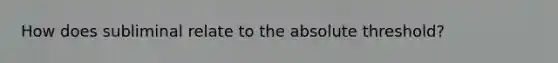 How does subliminal relate to the absolute threshold?