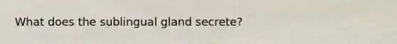 What does the sublingual gland secrete?