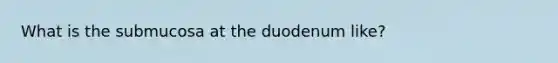 What is the submucosa at the duodenum like?