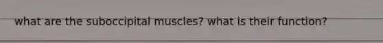 what are the suboccipital muscles? what is their function?