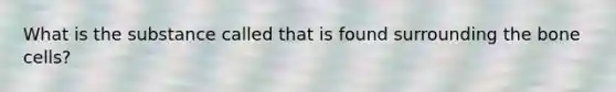 What is the substance called that is found surrounding the bone cells?