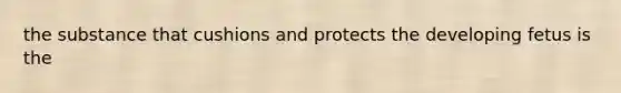 the substance that cushions and protects the developing fetus is the