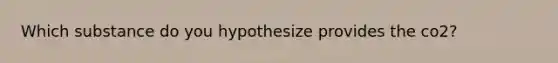 Which substance do you hypothesize provides the co2?