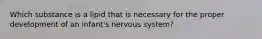 Which substance is a lipid that is necessary for the proper development of an infant's nervous system?