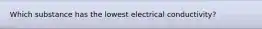 Which substance has the lowest electrical conductivity?