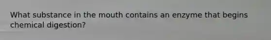 What substance in the mouth contains an enzyme that begins chemical digestion?
