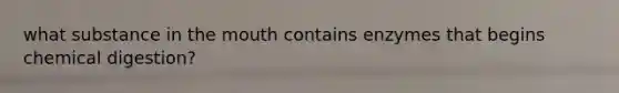 what substance in the mouth contains enzymes that begins chemical digestion?