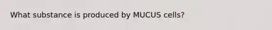 What substance is produced by MUCUS cells?