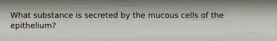What substance is secreted by the mucous cells of the epithelium?