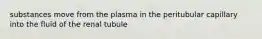 substances move from the plasma in the peritubular capillary into the fluid of the renal tubule