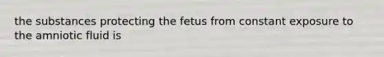 the substances protecting the fetus from constant exposure to the amniotic fluid is