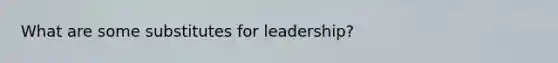 What are some substitutes for leadership?