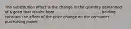 The substitution effect is the change in the quantity demanded of a good that results from ________________________, holding constant the effect of the price change on the consumer purchasing power.