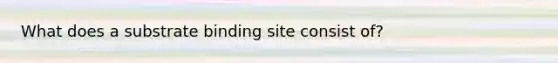 What does a substrate binding site consist of?