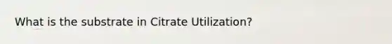 What is the substrate in Citrate Utilization?