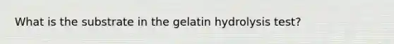 What is the substrate in the gelatin hydrolysis test?