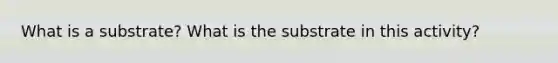 What is a substrate? What is the substrate in this activity?