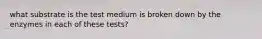 what substrate is the test medium is broken down by the enzymes in each of these tests?