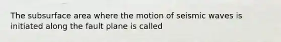 The subsurface area where the motion of seismic waves is initiated along the fault plane is called