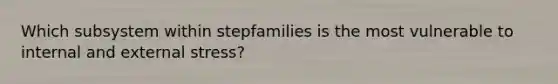 Which subsystem within stepfamilies is the most vulnerable to internal and external stress?