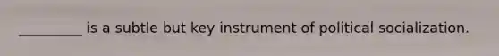 _________ is a subtle but key instrument of political socialization.
