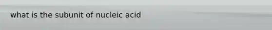 what is the subunit of nucleic acid