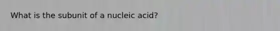 What is the subunit of a nucleic acid?