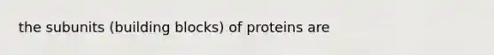 the subunits (building blocks) of proteins are