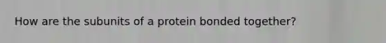 How are the subunits of a protein bonded together?