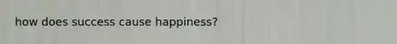 how does success cause happiness?