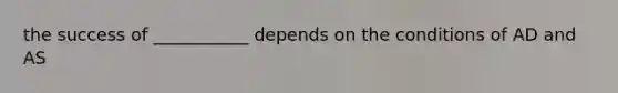 the success of ___________ depends on the conditions of AD and AS