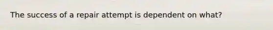 The success of a repair attempt is dependent on what?