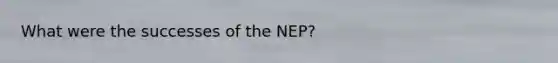 What were the successes of the NEP?