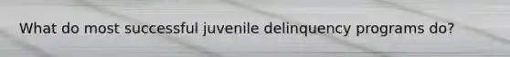 What do most successful juvenile delinquency programs do?