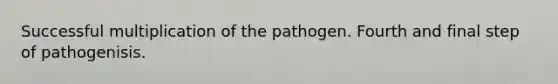 Successful multiplication of the pathogen. Fourth and final step of pathogenisis.