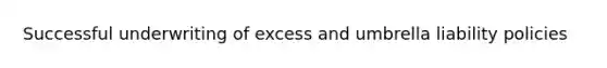 Successful underwriting of excess and umbrella liability policies