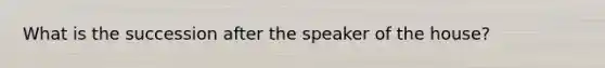 What is the succession after the speaker of the house?