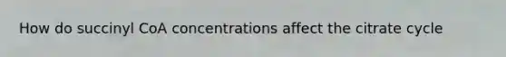 How do succinyl CoA concentrations affect the citrate cycle