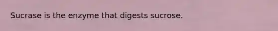 Sucrase is the enzyme that digests sucrose.
