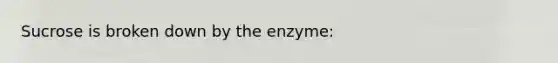 Sucrose is broken down by the enzyme: