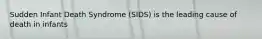 Sudden Infant Death Syndrome (SIDS) is the leading cause of death in infants