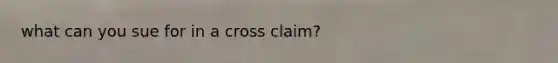 what can you sue for in a cross claim?