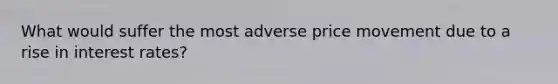 What would suffer the most adverse price movement due to a rise in interest rates?