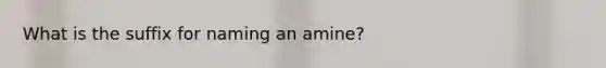 What is the suffix for naming an amine?