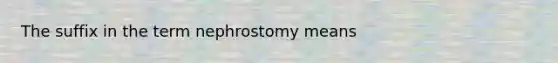 The suffix in the term nephrostomy means