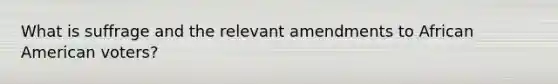 What is suffrage and the relevant amendments to African American voters?