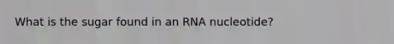 What is the sugar found in an RNA nucleotide?