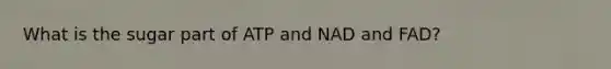 What is the sugar part of ATP and NAD and FAD?